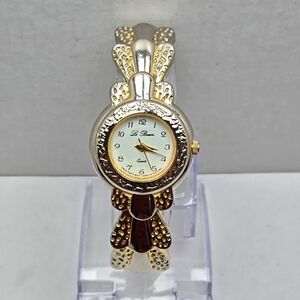 Womens Vintage Le Baron Watch Gold Silver Two Tone Art Deco New Battery